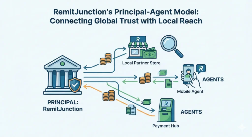 RemitJunction principal agent model